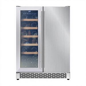 Réfrigérateur à boissons encastré à double <span class=keywords><strong>porte</strong></span> Refroidisseur de bouteilles de vin commercial en aluminium Réfrigérateur intégré - Product Image 1