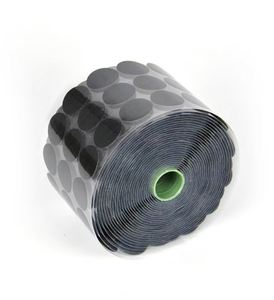 Bandes auto-adhésives en velcro noires de 30 mm avec points ronds, produit haute visibilité - Product Image 1