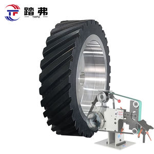 Tafu 200x50mm Mola Diamantata in Gomma Nera Resistente all'Usura Shore353 per Levigatrice a Nastro - Product Image 2