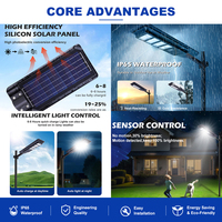 Lámpara Solar LED Integrada Todo en Uno para Exteriores, Resistente al Agua IP65, 100w 200w, Paneles Solares ABS, Más Vendida