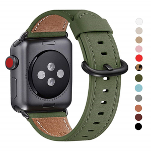 Top Grain Leder Uhren armbänder IWatch Ultra SE & Serie Metall verschluss Uhren gürtel Soft <span class=keywords><strong>Watch</strong></span> Leder armband - Product Image 3