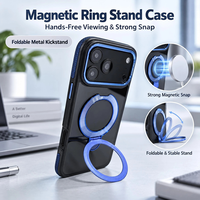 Coque de téléphone transparente avec anneau magnétique pour iPhone 18 Pro Max, bandes latérales en TPU 2.5, panneau arrière en acrylique 2.0, cadre de caméra en métal
