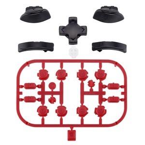 EXtremeRate Kit de boutons personnalisés 22-en-1 noir mat et rouge pour manettes Joy-Con et Joy-Con OLED de Nintendo Switch avec D-pad - Product Image 1