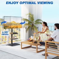 حامل تلفزيون أرضي حديث ومستقر من الفولاذ لشاشات 32-60 بوصة/فيزا 400×400 مم، قابل للدوران 35 درجة، ارتفاع قابل للتعديل، رفوف تخزين مزدوجة، مع حامل كابلات