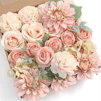 Kombinasi Bunga Buatan Mawar Dusty Pink Dekorasi Pernikahan Bridal Shower Bunga Palsu untuk Dekorasi Meja Pesta Dekorasi Rumah