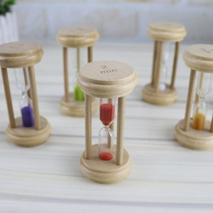 <span class=keywords><strong>Sablier</strong></span> décoratif Art Déco en bois naturel fait main, 1/2/3 minutes, ornement de bureau, maison, cuisine, cadeau d'entreprise - Product Image 2