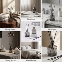 Diffuseur de parfum en verre noir de luxe, aromathérapie, bouchon en liège, logo personnalisé