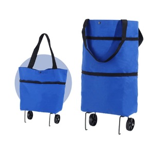 1 pièce Sac de courses pliable et portable, petit chariot de supermarché grand format, dessiné à la main - Product Image 4