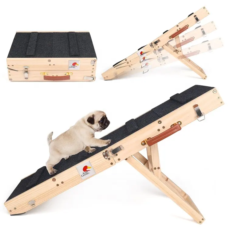 Jaalex Ajustável Dog Ramp Madeira Folding Portátil Pet Ramp Dog Ramp Para Car Indoor Pet Escada Para Cama Sofá
