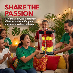 Oso de Peluche con Flores Artificiales para Fanáticos del Fútbol Español, con Cinta de la Bandera Española, Regalo Ideal para Entusiastas del Fútbol en Caja de Regalo - Product Image 4