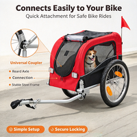 Remorque pliable pour vélo pour chiens de petite et moyenne taille, porte-animaux imperméable pour vélo avec capacité de charge de 40 kg, tissu Oxford