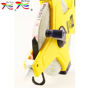 Cinta de fibra de vidrio de rollo abierto de apertura rápida y fácil con manivela metálica, carrete de medición de doble cara con pies y unidades de medida. - Product Image 3