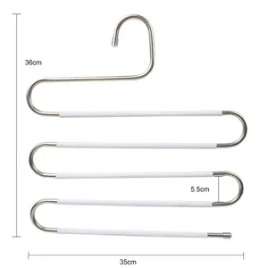 Многофункциональная s-образная Вешалка из нержавеющей стали и деревянная вешалка для брюк