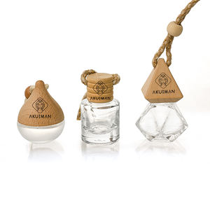 Bouteille en verre de parfum pendentif vide en bois personnalisable bouteille de diffuseur de voiture suspendue - Product Image 2