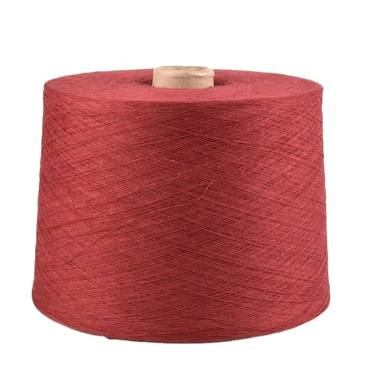 China manufacture rose red open end blended sock knitted yarn Ne 1S polyester cotton yarn 65/35
