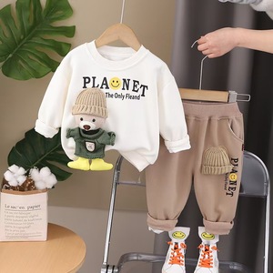 Conjunto de Ropa para Niños 2025, 9-12 Meses, 1-3 <span class=keywords><strong>Años</strong></span>, Venta al por Mayor, Invierno, Otoño, con Bolsillo con Letras, Conjunto Deportivo Infantil de Invierno - Product Image 6
