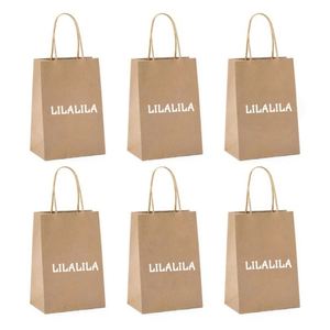 Sac cadeau en papier kraft blanc écologique recyclable de luxe personnalisable avec logo - Product Image 6