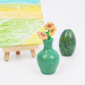 Ensemble de vases en céramique pour table d'intérieur, à peindre soi-même, avec glaçure craquelée, pour la décoration de la maison et comme jouet de dessin pour enfants - Product Image 1