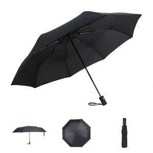 Wholesale Market Prices Black Coating Frame Customable logo Printed Automatic 3 Foldable <b>Umbrella</b> - Product Image 1