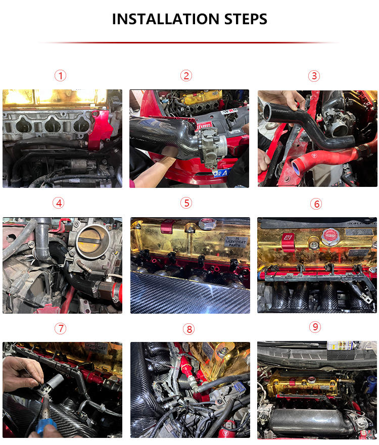 SK CUSTOM Throttle Body 80mm Real Carbon Fiber Intake Manifold For