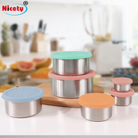 Boîte de rangement Nicety 2024, vente chaude, boîte à lunch ronde, style bento, personnalisation des techniques, style scolaire, nourriture, couvercle en silicone pour enfants