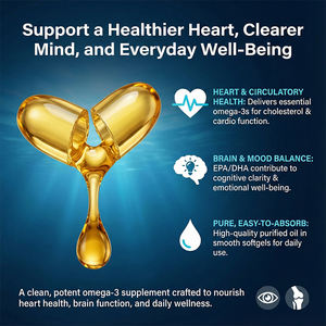 Derin Deniz Balık Yağı 1000mg Yumuşak Kapsül <span class=keywords><strong>Omega</strong></span>-<span class=keywords><strong>3</strong></span> <span class=keywords><strong>EPA</strong></span> DHA Ek Besin Maddesi Eklem Hareketliliğini Destekler - Product Image 2