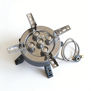 Réchaud portable à <span class=keywords><strong>butane</strong></span> léger et métallique à 5 brûleurs, avec support pliable et sac de rangement, idéal pour le <span class=keywords><strong>camping</strong></span>, les sorties en voiture et les événements en plein air - Product Image 2