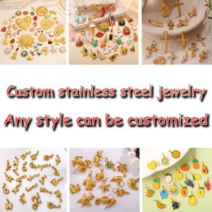 Fabricants de bijoux, breloques en acier inoxydable plaqué or 18 carats sur mesure, bijoux personnalisés, pendentif personnalisé pour la fabrication de bijoux - Product Image 4