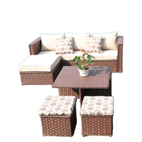 Luxuriöses 8-Blüten-Rattan-Sofa-Set, modernes Outdoor-Esszimmer-Set mit Aluminiumrahmen und schmutzabweisenden Sofas für Hotel & Villa