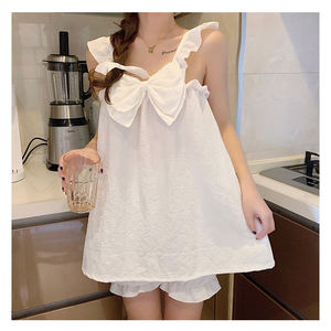 Ultimo stile Nighty design pantaloncini pigiama donna in pizzo stile principessa bianco abito da casa abbinato pigiama Set - Product Image 4