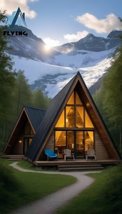 Casa Prefabricada Moderna con Estructura de Acero en Forma de A, Cabaña Modular Pequeña de Instalación Rápida para Acampar y Vivir en la Costa - Product Image 3