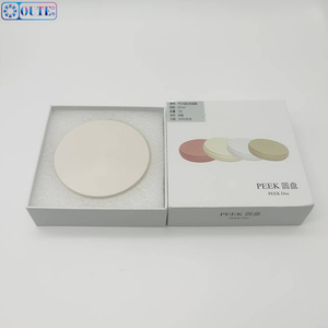Color PEEK Disc Ental Lab Materialuse Dental CAD Cam bianco naturale giallastro Gingiva PEEK HPP Block 98mm Open AG System - Product Image 3