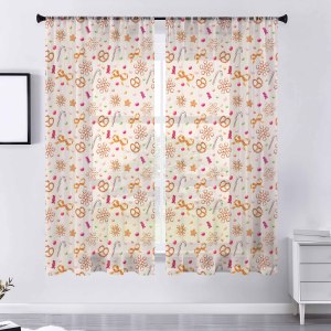 Rèm cửa Giáng Sinh JA chất liệu vải bền chắc, trang trí nhà cửa cao cấp, hỗ trợ đặt may theo yêu cầu, cản sáng hiện đại, dùng được quanh năm, họa tiết ông già Noel - Product Image 1