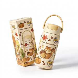 Bouteille isotherme pour enfant <span class=keywords><strong>de</strong></span> 14 oz avec poignée, facile à transporter pour le sport, les campings, les voyages en voiture, l'école, isolation triple couche pour garder les boissons <span class=keywords><strong>au</strong></span> frais - Product Image 3