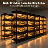 Étagère métallique multi-niveaux pour terrarium d'élevage de reptiles, présentoir de rangement pour animalerie, salle d'élevage et usage domestique