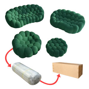 आधुनिक शैली इतालवी डिजाइन कपड़े घुमावदार आकार के बोनलेस सोफे वैक्यूम संपीड़ित फुटबॉल बुलबुला सोफा थोक के लिए सेट - Product Image 1