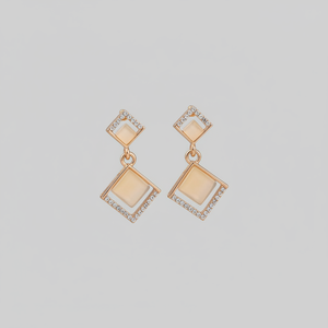Trending di lusso da donna rosa oro con foglia di fiocco orecchini a farfalla vendita calda all'ingrosso gioielli di moda - Product Image 2