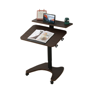 ADA Metal Office Workstation Pneumatic Double-Layer Flip Laptop <strong>Desk</strong> with Height <strong>Adjustment</strong> Four Locked Casters <strong>Computer</strong> <strong>Table</strong> - Product Image 3