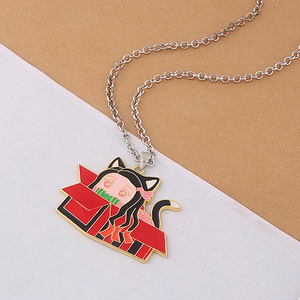 Anime Ghost Killing Team esmalte cuello cadena figura de dibujos animados colgante máscara Collar para Anime Fans Cosplay accesorios joyería regalos - Product Image 4