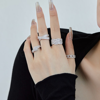 Anillos de Boda de Plata de Lujo con Moissanita Estilo Punk Hip Hop Cubano, Joyería Fina de Moda para Mujeres Modernas Certificadas - ¡Gran Venta!