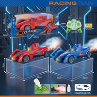 Voiture de course RC F1 6CH 1:16 avec fumée, lumières LED, démonstration à une touche, télécommande rechargeable 27 MHz, jouet pour garçons