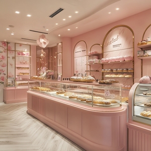M2 Display Modern Round Pink Bar Muebles Tienda de alimentos Panadería Centro comercial Escaparate Stand y Mostrador de exhibición de <span class=keywords><strong>dulces</strong></span> - Product Image 4