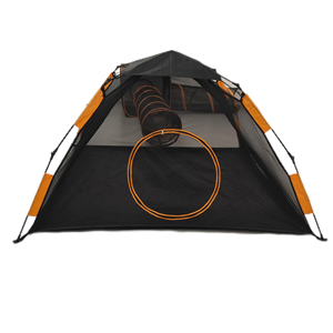 橙色4合1环保简约室内外网眼宠物帐篷方笼隧道可折叠猫狗互动运动玩具 - Product Image 3