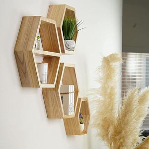 Kệ Gỗ Hình Khối Nổi Hình Lục Giác Kệ Gỗ Tổ Ong Cho Gia Đình Và Văn Phòng - Product Image 5