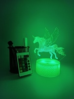 Lampe de nuit LED 3D moderne avec télécommande 4W, base de table/bureau Anime, bleu/blanc, noir, rouge, acrylique, décoration de chambre d'enfant