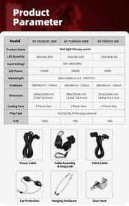 फैक्ट्री ओडम रेड थेरेपी लाइट पैनल इन्फ्रारेड 850nm और 660nm लाल चिकित्सा प्रकाश पैनल - Product Image 6