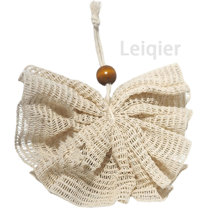 Custom Logo Natural Sisal Ramie Loofah Bath Sponge - Organic Eco-Friendly Bathing Tool for Body Shower Gentle Exfoliating - Product Image 4