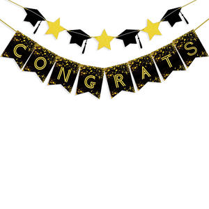 2025 cartel de papel para fiesta de graduación, sombrero de graduación, Bandera de estrella, decoración de fiesta de flores, decoraciones de mesa - Product Image 6