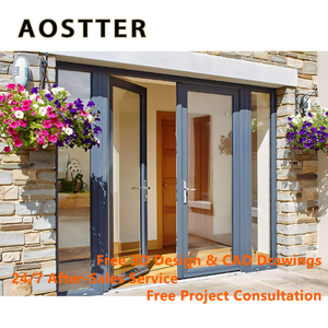 Puerta de Entrada Doble de Lujo AOSTTER con <span class=keywords><strong>Cerradura</strong></span> Biométrica Inteligente Integrada y Diseño Moderno de Alta Seguridad - Product Image 1