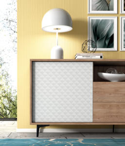 Cajones de almacenamiento de madera de estilo moderno, aparador de gabinete de madera con 2 puertas Push-Open - Product Image 3